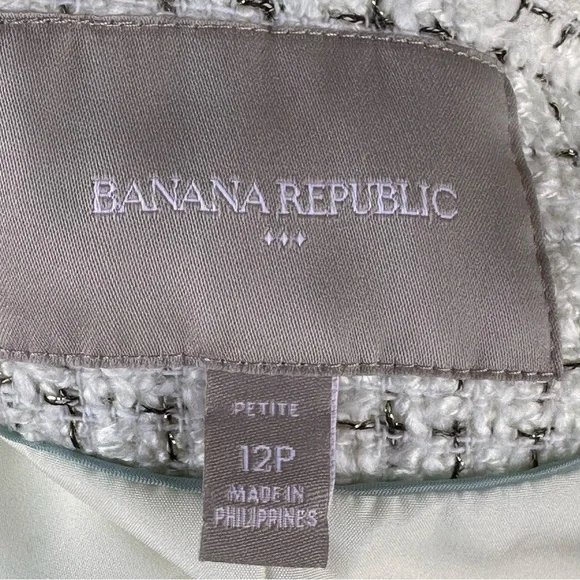 Banana Republic Factory BOUCLÉ MOTO IVORY PETITE JACKET - Picture 15 of 16